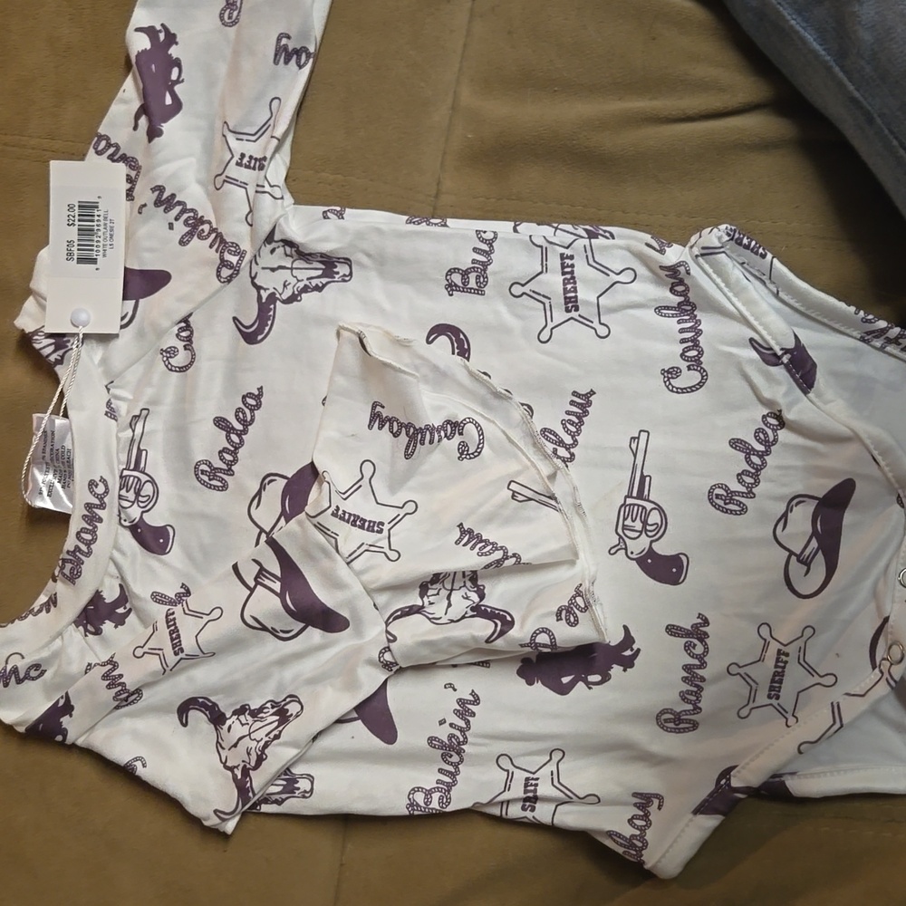 Shea baby western girl onesie